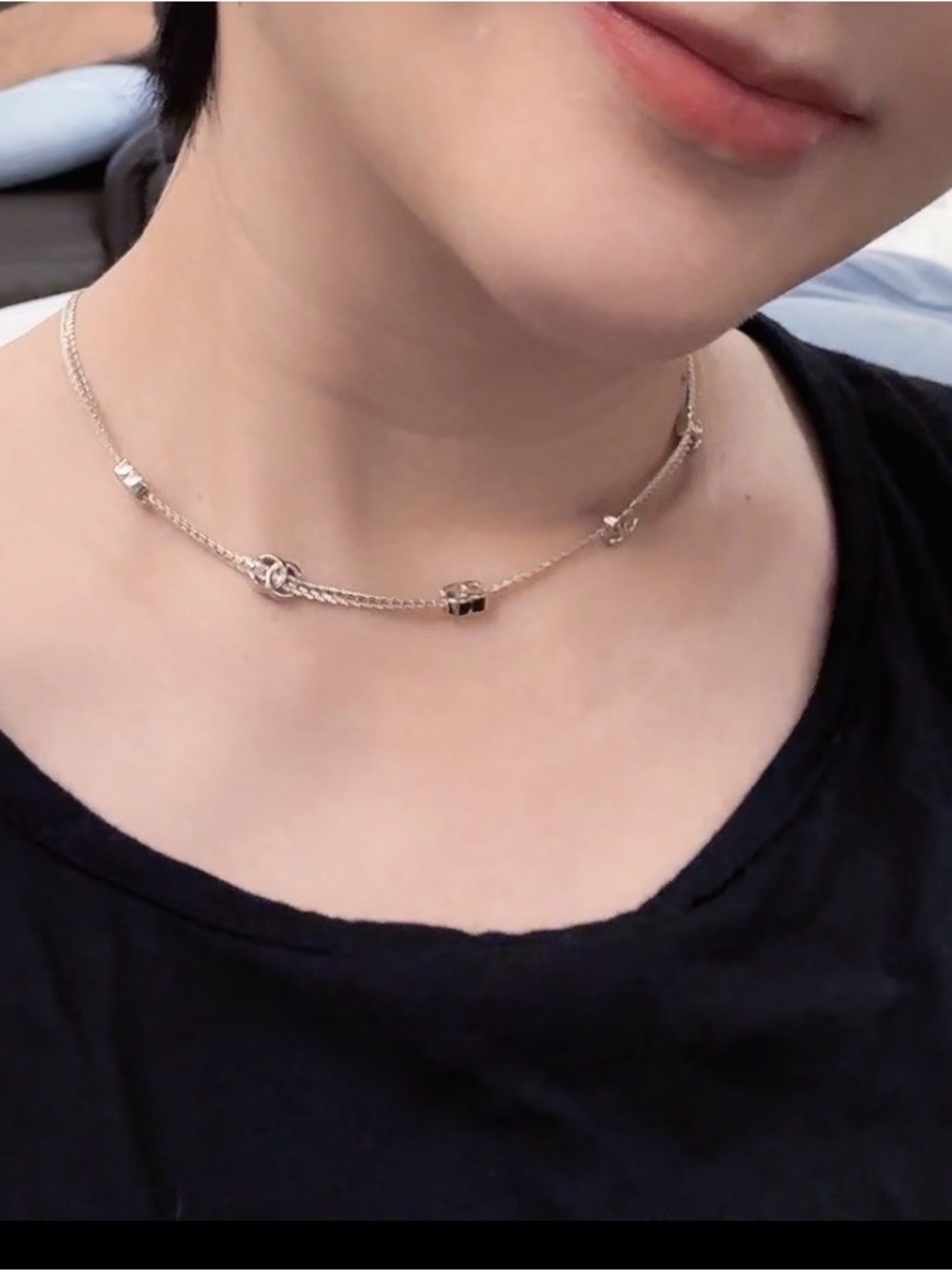Fashion jewelry CC logo gold tone Choker Necklace